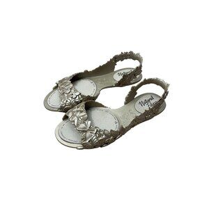 Sunies Eco Friendly Flexi Butterfly Sandal Gold Sustainable Coconut Size 6.5
